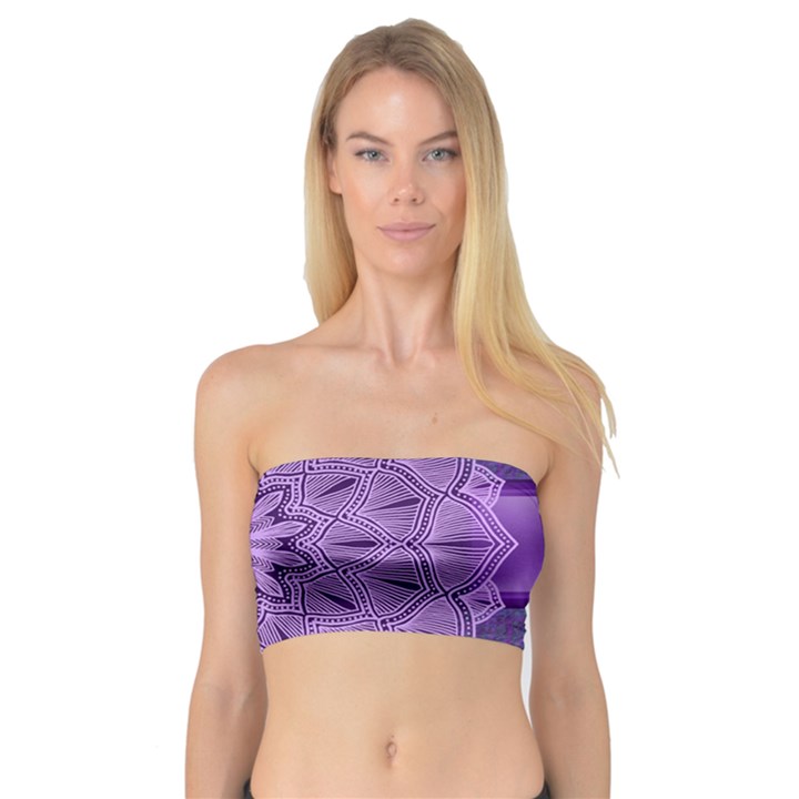 Background Mandala Purple Ribbon Bandeau Top