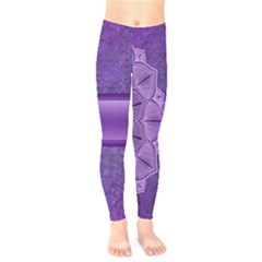 Background Mandala Purple Ribbon Kids  Legging by Simbadda