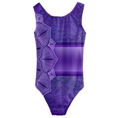 Background Mandala Purple Ribbon Kids  Cut-out Back One Piece Swimsuit