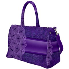 Background Mandala Purple Ribbon Duffel Travel Bag