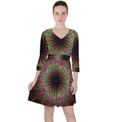 Julian Star Star Fun Green Violet Ruffle Dress by Simbadda