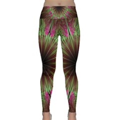 Julian Star Star Fun Green Violet Lightweight Velour Classic Yoga Leggings by Simbadda