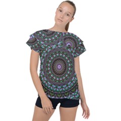 Fractal Kaleidoscope Mandala Ruffle Collar Chiffon Blouse