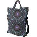 Fractal Kaleidoscope Mandala Fold Over Handle Tote Bag View2