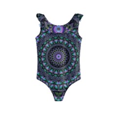 Fractal Kaleidoscope Mandala Kids  Frill Swimsuit