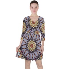 Abstract Art Texture Mandala Ruffle Dress by Simbadda