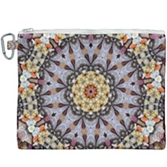 Abstract Art Texture Mandala Canvas Cosmetic Bag (xxxl) by Simbadda