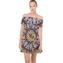 Abstract Art Texture Mandala Off Shoulder Chiffon Dress View1