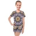 Abstract Art Texture Mandala Kids  Mesh Tee and Shorts Set View1