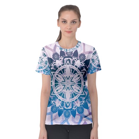 Mandalas Symmetry Meditation Round Women s Sport Mesh Tee by Simbadda