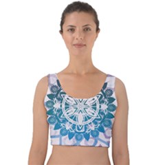 Mandalas Symmetry Meditation Round Velvet Crop Top