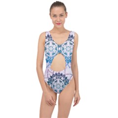 Mandalas Symmetry Meditation Round Center Cut Out Swimsuit by Simbadda