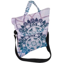 Mandalas Symmetry Meditation Round Fold Over Handle Tote Bag