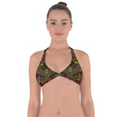 Fractal Art Artwork Design Halter Neck Bikini Top by Simbadda