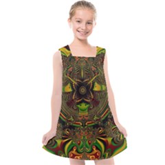 Fractal Art Artwork Design Kids  Cross Back Dress