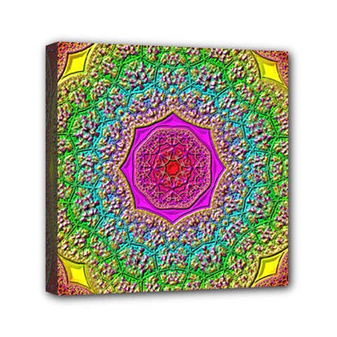 Mandala Tile Background Geometric Mini Canvas 6  X 6  (stretched) by Simbadda