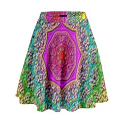 Mandala Tile Background Geometric High Waist Skirt by Simbadda