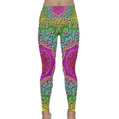 Mandala Tile Background Geometric Lightweight Velour Classic Yoga Leggings by Simbadda