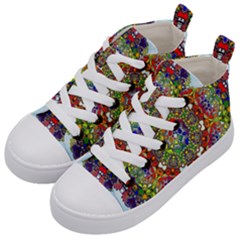 Mandala Pattern Ornaments Structure Kid s Mid-top Canvas Sneakers by Simbadda