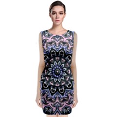 Background Kaleidoscope Abstract Sleeveless Velvet Midi Dress by Simbadda