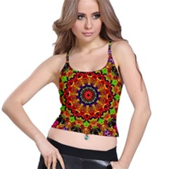 Fractal Mandala Flowers Spaghetti Strap Bra Top by Simbadda