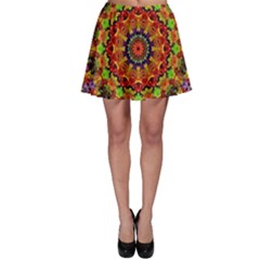 Fractal Mandala Flowers Skater Skirt by Simbadda