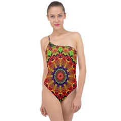 Fractal Mandala Flowers Classic One Shoulder Swimsuit