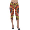 Fractal Mandala Flowers Lightweight Velour Capri Leggings  View1