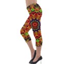 Fractal Mandala Flowers Lightweight Velour Capri Leggings  View3