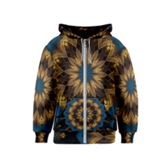 Mandala Kaleidoscope Ornaments Kids  Zipper Hoodie by Simbadda