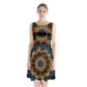 Mandala Kaleidoscope Ornaments Sleeveless Waist Tie Chiffon Dress View1