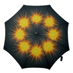 Background Mandala Sun Rays Hook Handle Umbrellas (small) by Simbadda