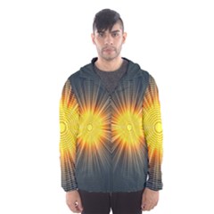 Background Mandala Sun Rays Hooded Windbreaker (men) by Simbadda