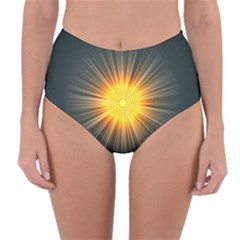 Background Mandala Sun Rays Reversible High-waist Bikini Bottoms by Simbadda