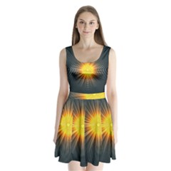 Background Mandala Sun Rays Split Back Mini Dress  by Simbadda