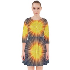 Background Mandala Sun Rays Smock Dress by Simbadda