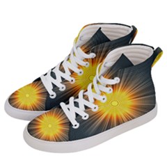 Background Mandala Sun Rays Women s Hi-top Skate Sneakers by Simbadda