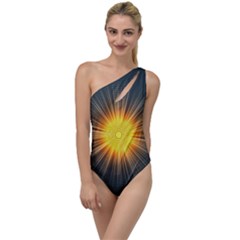 Background Mandala Sun Rays To One Side Swimsuit by Simbadda