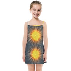 Background Mandala Sun Rays Kids Summer Sun Dress by Simbadda