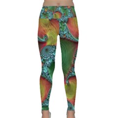 Fractal Art Colorful Pattern Lightweight Velour Classic Yoga Leggings by Simbadda