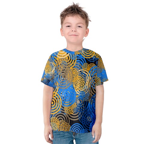 Circle Rings Abstract Optics Kids  Cotton Tee by Simbadda