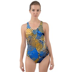 Circle Rings Abstract Optics Cut-out Back One Piece Swimsuit by Simbadda