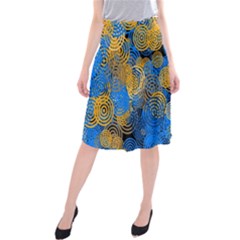 Circle Rings Abstract Optics Midi Beach Skirt by Simbadda