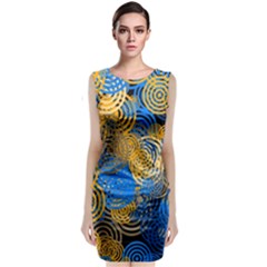 Circle Rings Abstract Optics Classic Sleeveless Midi Dress by Simbadda