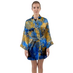 Circle Rings Abstract Optics Long Sleeve Kimono Robe by Simbadda