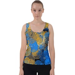 Circle Rings Abstract Optics Velvet Tank Top