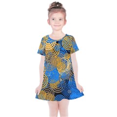 Circle Rings Abstract Optics Kids  Simple Cotton Dress