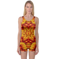 Kaleidoscope Mandala Recreation One Piece Boyleg Swimsuit by Simbadda