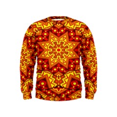 Kaleidoscope Mandala Recreation Kids  Sweatshirt by Simbadda