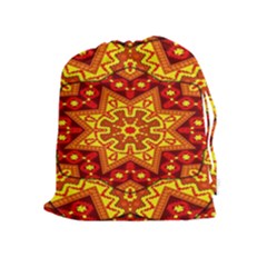 Kaleidoscope Mandala Recreation Drawstring Pouch (xl) by Simbadda